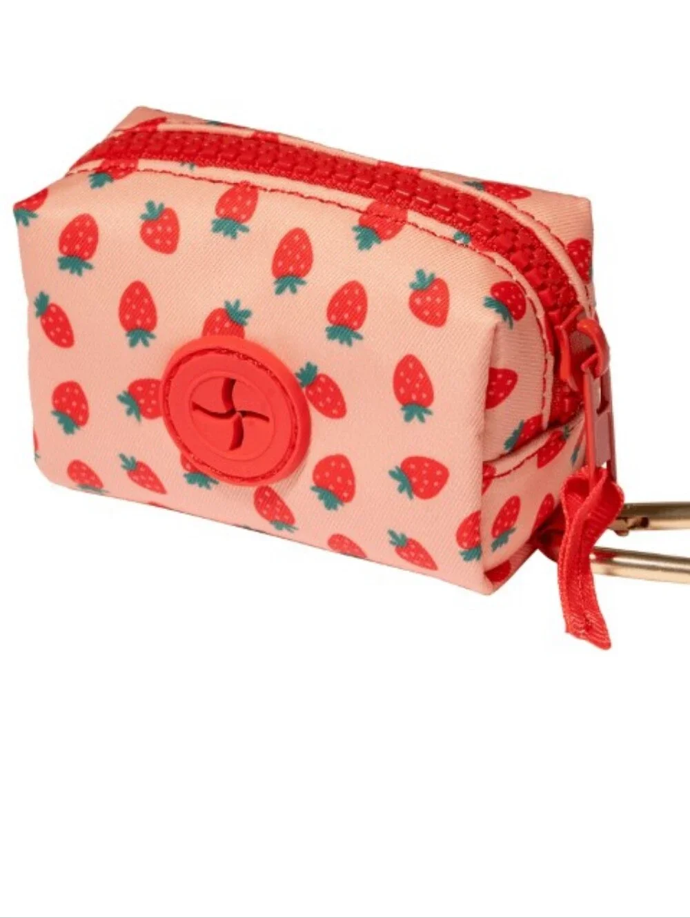 Oodles Pink Strawberry Pet Walking Set - Collar Leash Dispenser - Small